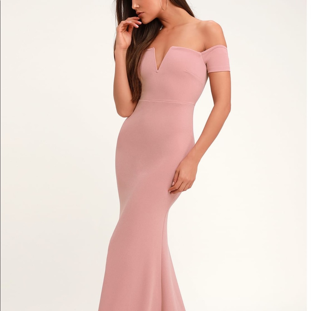 Lulus long rose pink dress